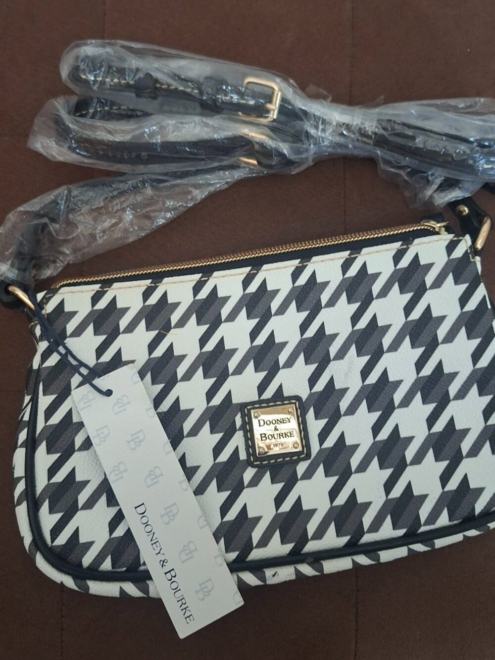 Dooney & Bourke Houndstooth Slim Crossbody Handbag